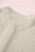 Henley Button Placket Side Slit Drop Shoulder Pullover Knit Sweater